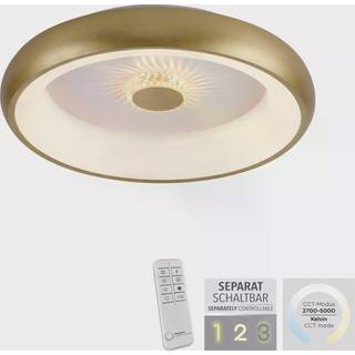 Vertigo LED-loftslampe, CCT, Ø 46,5 cm, messing