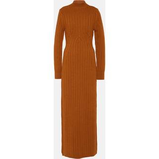 Dries Van Noten Teagan cable-knit wool maxi dress - orange - L