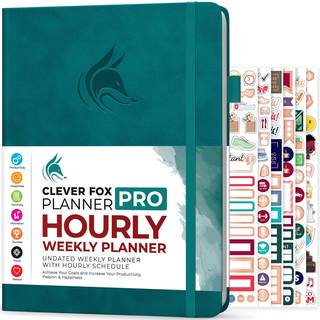 Clever Fox Planner Pro -plan - udateret ugentlig og m?nedlig livsplanl?gger med tidsslotsaftalebog og daglig arrang?r for at ?ge produktiviteten