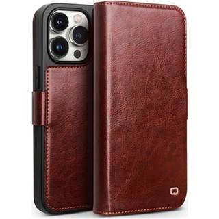 iPhone 15 Pro Qialino Classic Læderpung - Mørkebrun