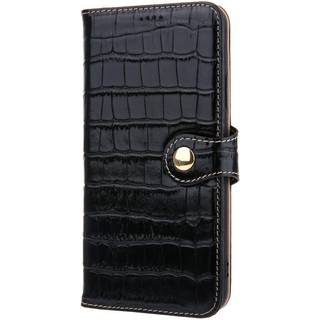 iPhone 11 Læder Cover m. Krokodille Tekstur - Sort