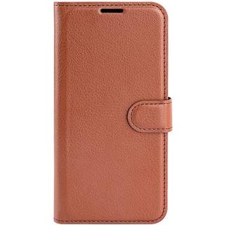 Huawei P60 Pro Litchi Læder Flip Cover m. Pung - Brun