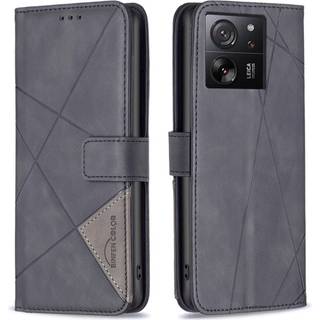 Xiaomi 13T/13T Pro BINFEN COLOR Præget Flip Cover - Sort