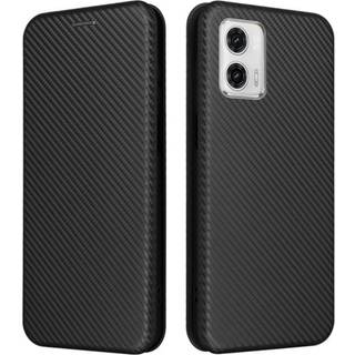 SKALO Motorola Moto G53 5G Carbon Fiber Pungetui - Sort
