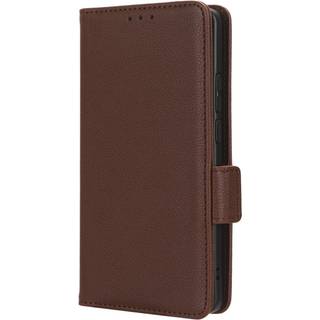 Motorola Edge 40 PU Litchi Læder Flip Cover m. Pung - Brun