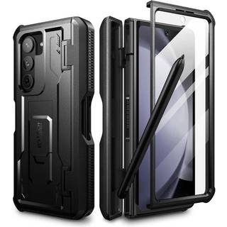 Samsung Galaxy Z Fold5 Tech-Protect Kevlar Pro Pen Håndværker Bagside Cover m. Skærmbeskyttelse & Kickstand - Sort