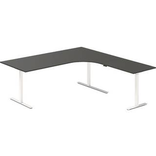 Hæve-sænkebord DNA, Antracit 2000x2000 mm Højre 3-ben/Hvid