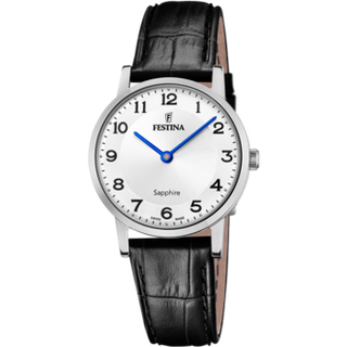 Festina Swiss Made Slim dameur i stål med sølvfarvet urskive