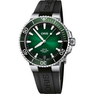 Oris Aquis Date armbåndsur, grøn urskive med sort gummirem, Cal. 400 Ø 41,5