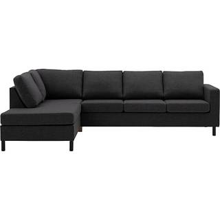 Oslo venstrevendt open-end sofa med sorte træben - mørkegrå