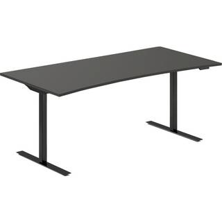 Hæve-sænkebord DNA, Antracit 1800x800mm Bue 2-ben/Sort