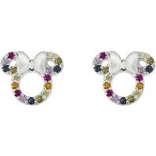 Disney Silver Rainbow Cubic Zirconia Minnie Mouse Stud Earrings - F6756