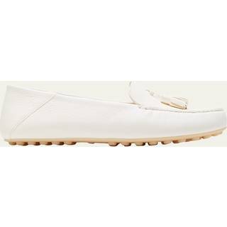 Loro Piana Dot Sole leather moccasins - white - EU 38.5