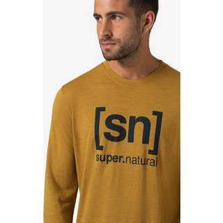 Herre - Langærmet S.N. Logo T-shirt - SNM016010 / X55 Cumin / M