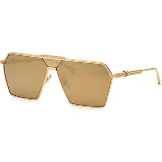 Philipp Plein Mand SPP076V PLEIN STUD 400G Solbriller Metal Guld Grå Geometrisk Normal Spejl
