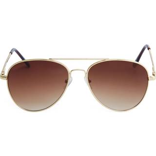 Guldfarvede & Brune Aviator Solbriller med Graduerede Glas
