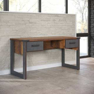 Prime skrivebord 2 skuffer, Old Wood dekor.