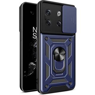 OnePlus 10T Håndværker Bagside Cover m. Magnetisk Kickstand & Cam Slider - Blå