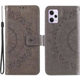 SKALO Xiaomi Redmi Note 12 Pro 5G Mandala Flip Cover - Grå