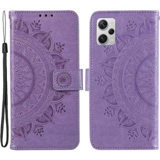 SKALO Xiaomi Redmi Note 12 Pro 5G Mandala Flip Cover - Lilla