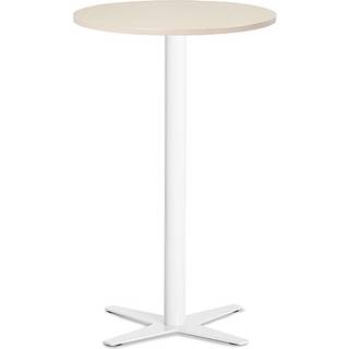 Bord Amy Ø650 mm H1050 mm, Birk laminat Hvidt understel