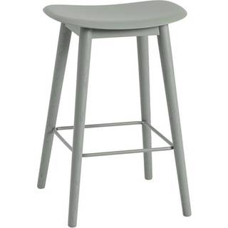 Muuto Fiber Barstol  Dusty Green Træ Uden Ryglæn | Muuto Variant: 65 cm