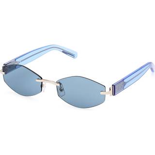 GCDS Unisex GD0040 32V Solbriller Metal Guld Blå Geometrisk Normal