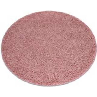 Tæppe SOFFI hjul shaggy 5cm lyserød cirkel 160 cm