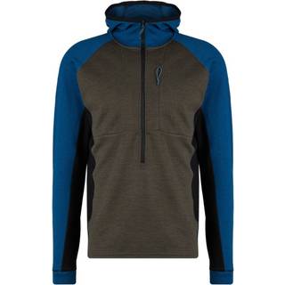 Stoic Merino260 StadjanSt. 3/4 Zip w. Hood Merinohoodie Herrer størrelse L farve blå