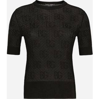 Dolce&Gabbana Logo lace-stitched jacquard sweater - black - S