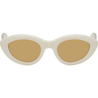 Retrosuperfuture Unisex GVE Cocca Panna Solbriller Acetat Hvid Brun Cat Eye
