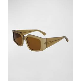 Ferragamo Kvinde SF1101S 330 Solbriller Acetat Grøn Brun Firkantet Normal Normal