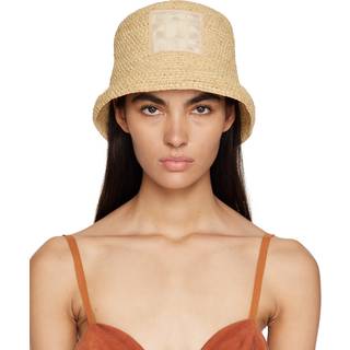 Jacquemus Le Bob Ficiu raffia bucket hat - beige - L