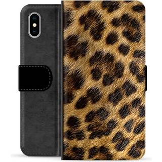 iPhone X / iPhone XS Premium Flip Cover med Pung - Leopard
