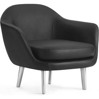 Normann Copenhagen Sum Lænestol Aluminium/Sort Læder
