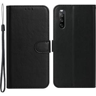 SKALO Sony Xperia 10 V Flip Cover m. pung i PU-læder - Sort