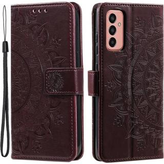 SKALO Samsung A14 4G/5G Mandala Flip Cover - Brun