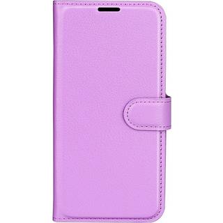 Sony Xperia 1 V Litchi Læder Flip Cover m. Pung - Lilla
