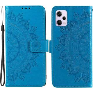 SKALO Xiaomi Redmi Note 12 Pro 5G Mandala Flip Cover - Blå
