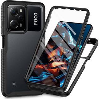 SKALO Xiaomi Redmi Note 12 Pro 5G Stødsikker Clear Hybrid Cover + Skaermbeskyttelse - Sort
