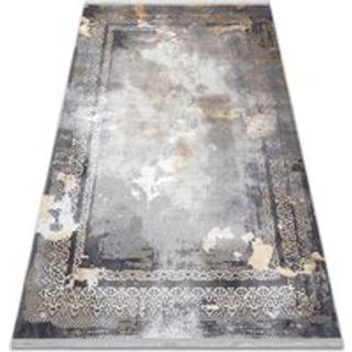 Tæppe LUCE moderne 77 ramme vintage vasket - Strukturelle grå / sennep 77x150 cm