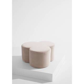 Bodhi puf i velour Ø 70 cm - Beige