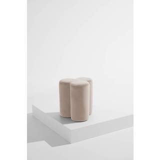 Bodhi puf i velour Ø 40 cm - Beige