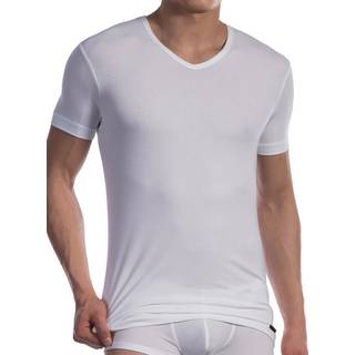 Olaf Benz Herren V-Shirt weiß Baumwolle & Mix unifarben