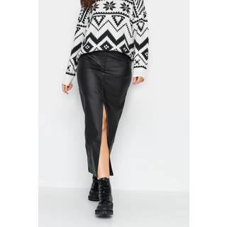 Lts Tall Black Coated Midi Skirt 22 Lts | Tall Women's Midi Skirts