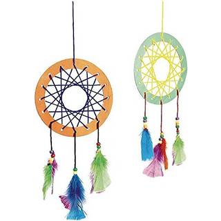 Farve DIY Lav din egen Dream Catcher Arts and Crafts Kit Inkluderer Rings Perles Feathers Yarn Instruktioner