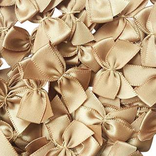 Chenkou Craft 60pcs Mini Satin Ribbon Bows Flowers 1 """" X3/4 """" Applices DIY Craft Brown Farve