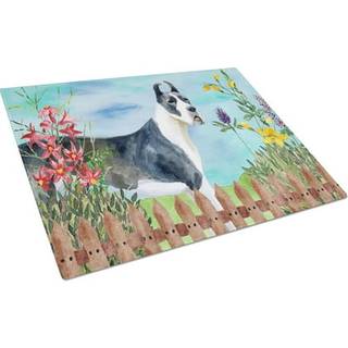 Caroline's Treasures CK1205LCB Harlequin Great Dane Spring Glass Cutting Board Stor dekorativt tempereret glas Køkkenskæring og serveringsplade S