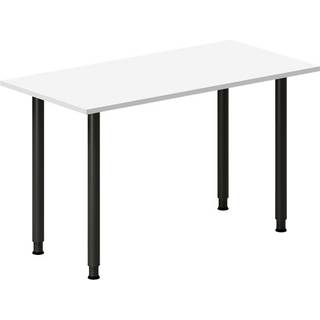 Office skrivebord 120x60cm hvid laminat med sort stel