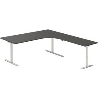 Hæve-sænkebord DNA, Antracit 2000x2200 mm Højre 3-ben/Alugrå